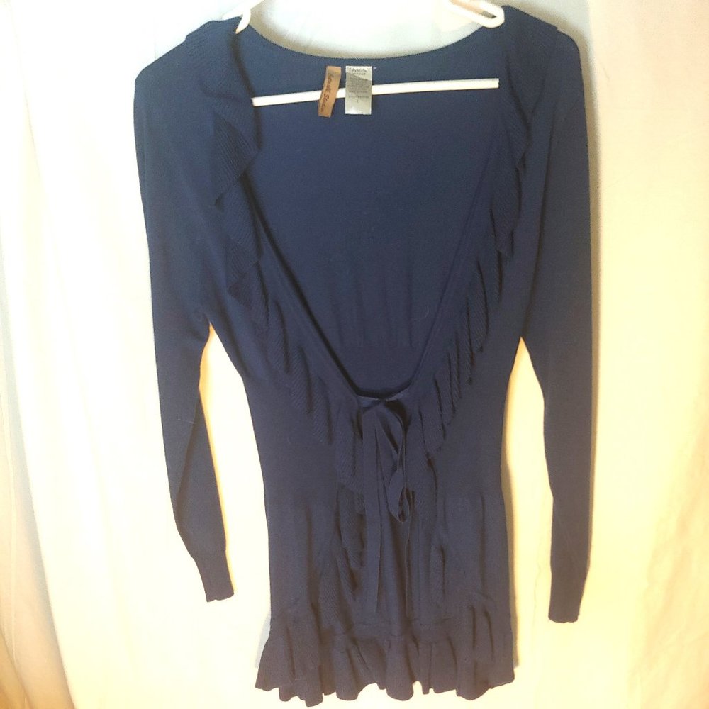 Catwalk Studios "Elegance Unleashed: Frilly Woven Tied Sweater"